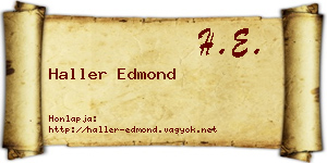 Haller Edmond névjegykártya